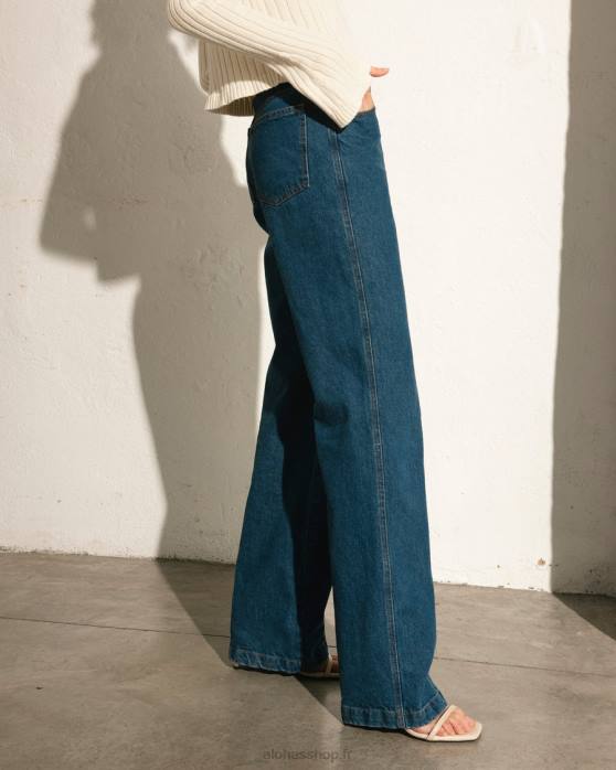 femmes bleu P64N816 Alohas lundi - jean en coton bleu