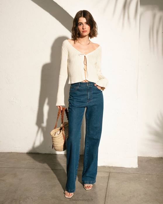 femmes bleu P64N816 Alohas lundi - jean en coton bleu