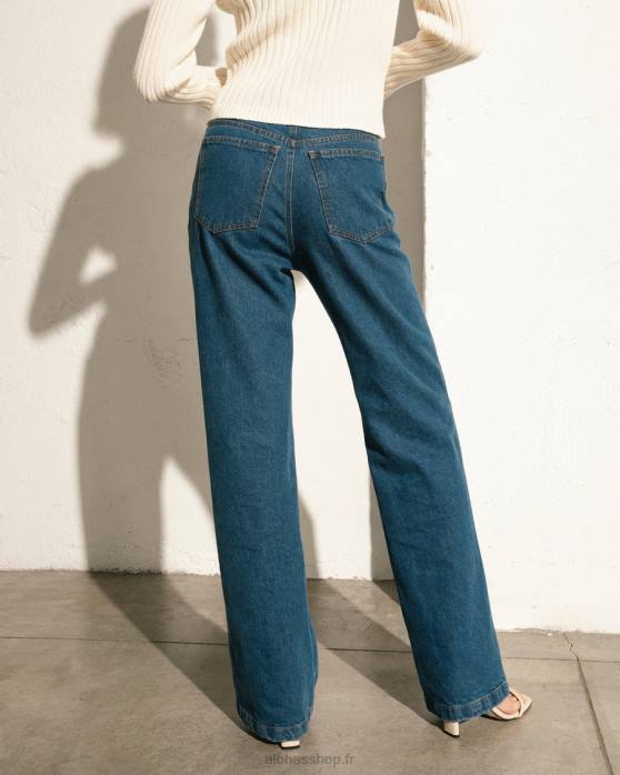 femmes bleu P64N816 Alohas lundi - jean en coton bleu