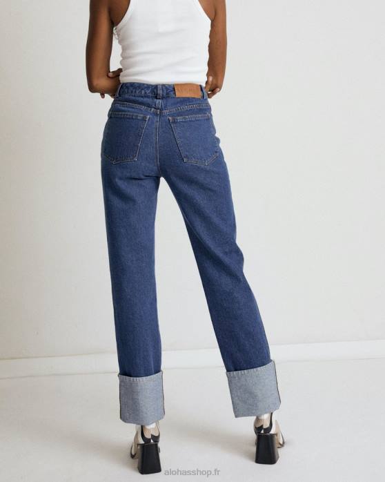 femmes bleu P64N995 Alohas dimanche - jeans en coton bleu
