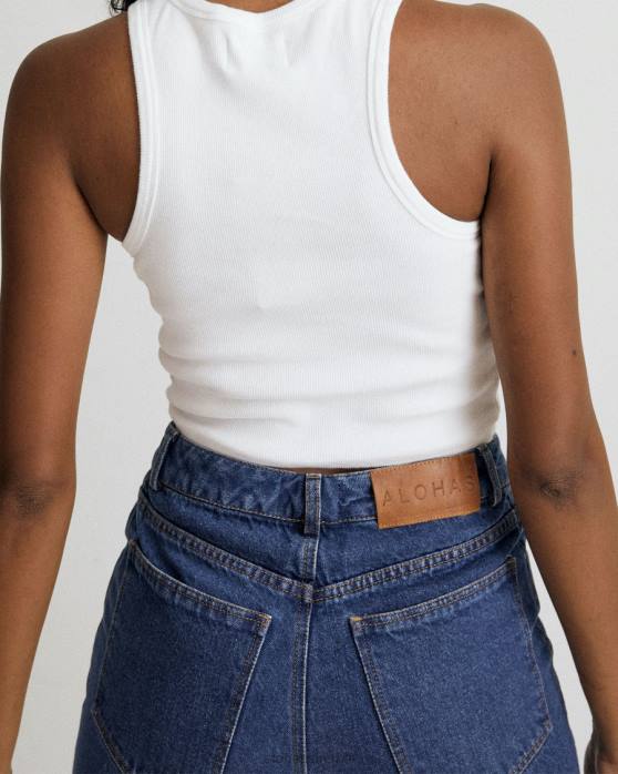 femmes bleu P64N995 Alohas dimanche - jeans en coton bleu