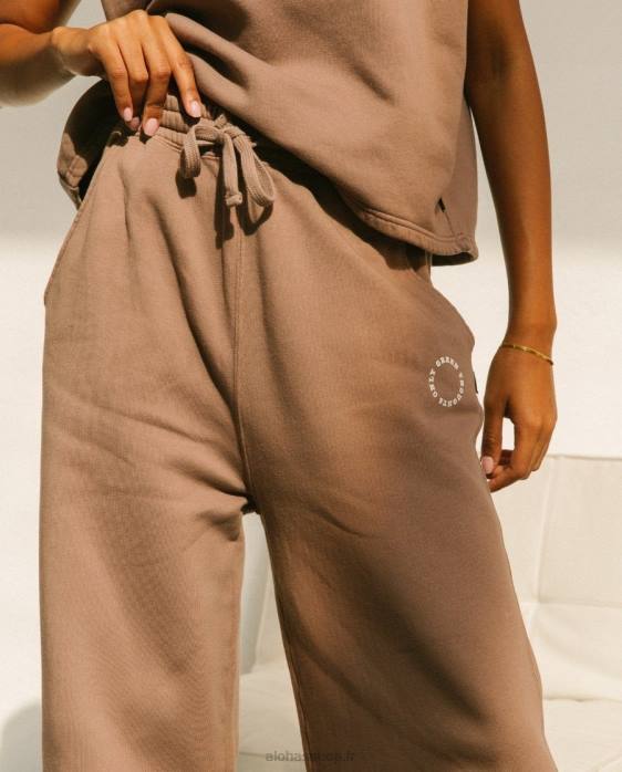 femmes brun muscade P64N797 Alohas ristretto - pantalon en coton marron