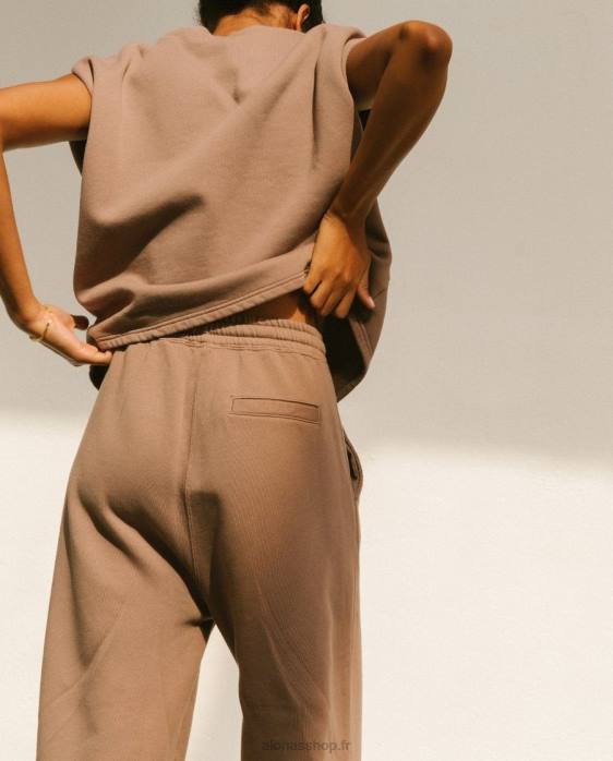 femmes brun muscade P64N797 Alohas ristretto - pantalon en coton marron
