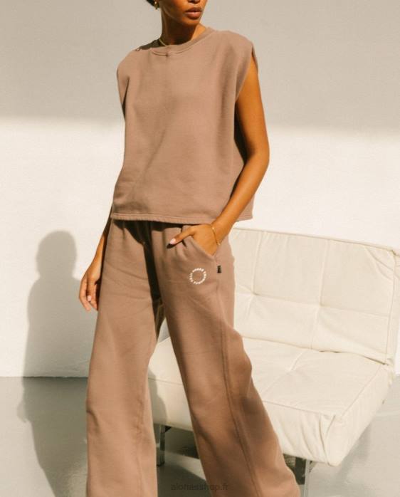 femmes brun muscade P64N797 Alohas ristretto - pantalon en coton marron