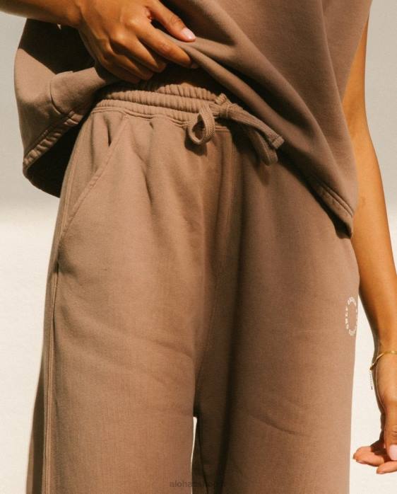 femmes brun muscade P64N797 Alohas ristretto - pantalon en coton marron
