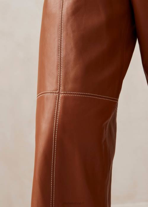 femmes chameau P64N1019 Alohas rennes - pantalon en cuir marron