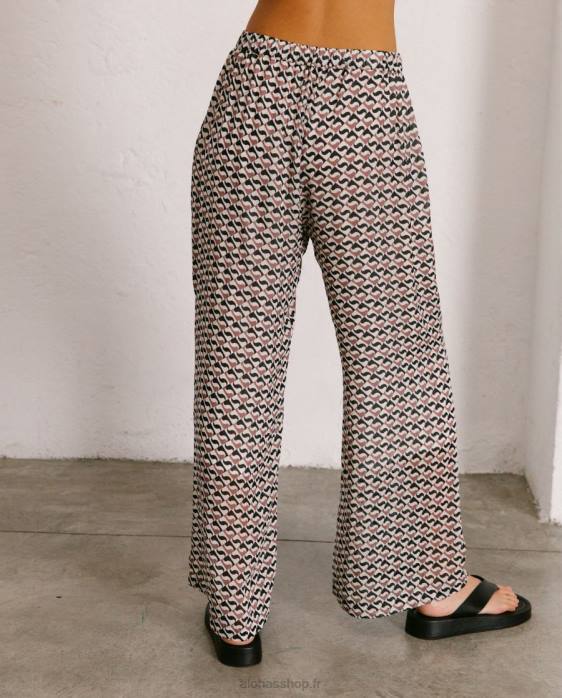 femmes monogramme noir muscade P64N820 Alohas cliffhanger - pantalon noir et marron