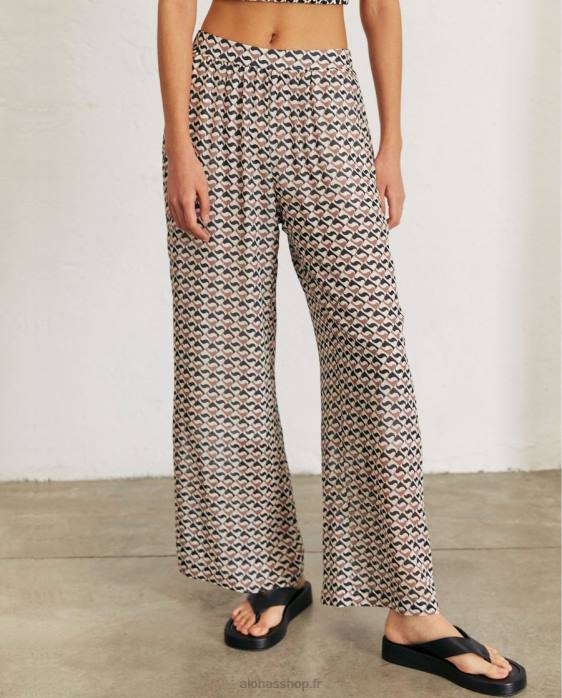 femmes monogramme noir muscade P64N820 Alohas cliffhanger - pantalon noir et marron