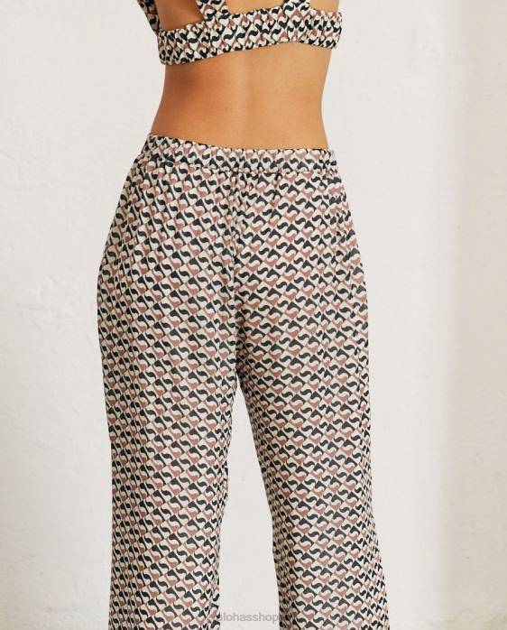 femmes monogramme noir muscade P64N820 Alohas cliffhanger - pantalon noir et marron