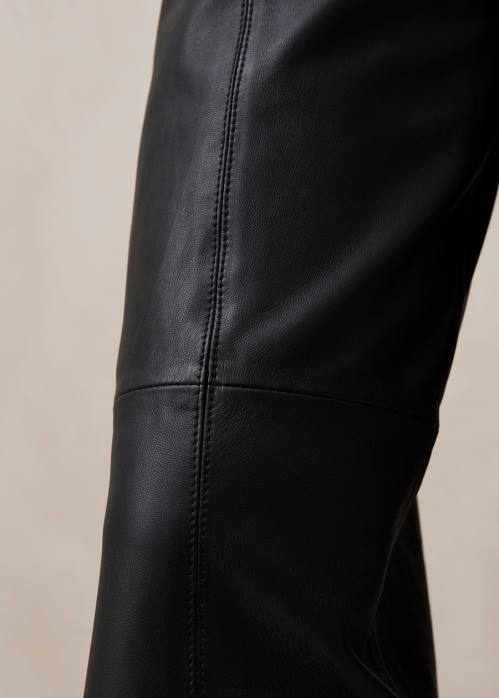 femmes noir P64N1025 Alohas montpellier - pantalon en cuir noir