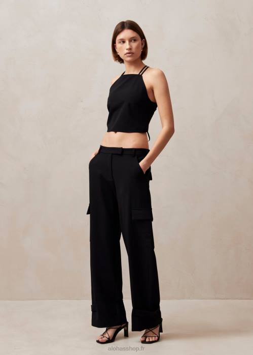 femmes noir P64N610 Alohas rita - pantalon cargo noir