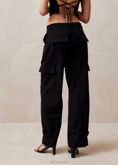femmes noir P64N610 Alohas rita - pantalon cargo noir