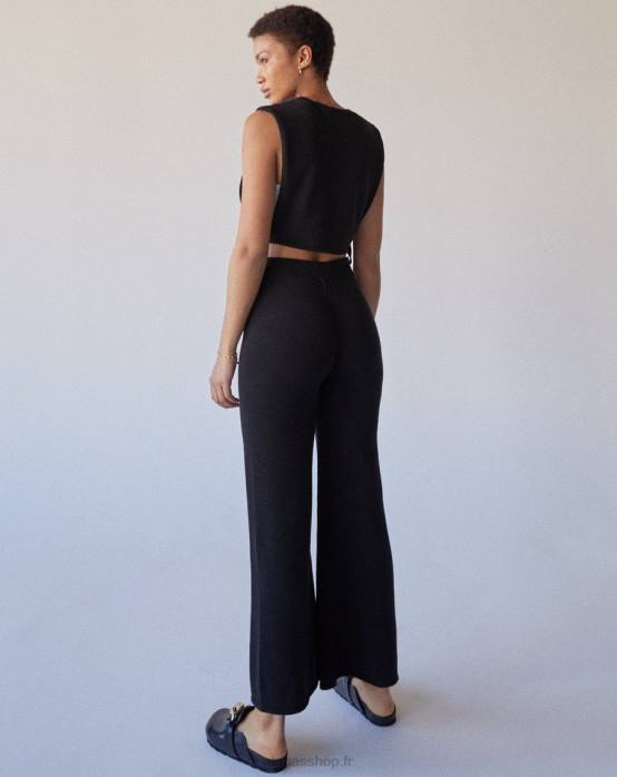 femmes noir P64N698 Alohas easy - pantalon en tricot noir
