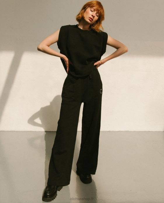 femmes noir P64N796 Alohas ristretto - pantalon en coton noir