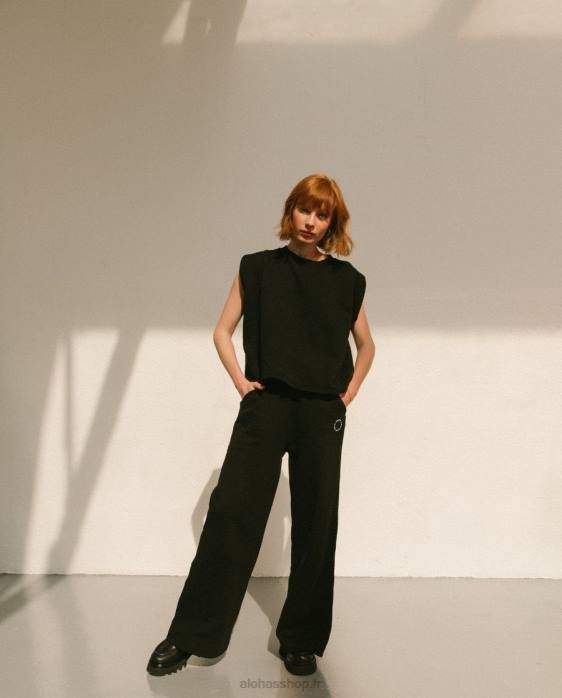 femmes noir P64N796 Alohas ristretto - pantalon en coton noir