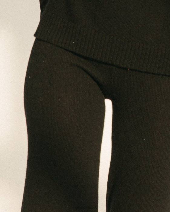 femmes noir P64N914 Alohas chute facile - pantalon en tricot noir