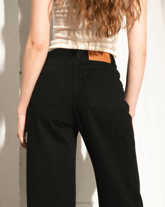 femmes noir P64N997 Alohas piano - jeans en coton noir
