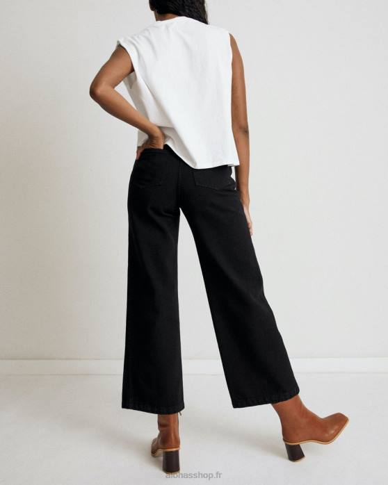 femmes noir P64N997 Alohas piano - jeans en coton noir