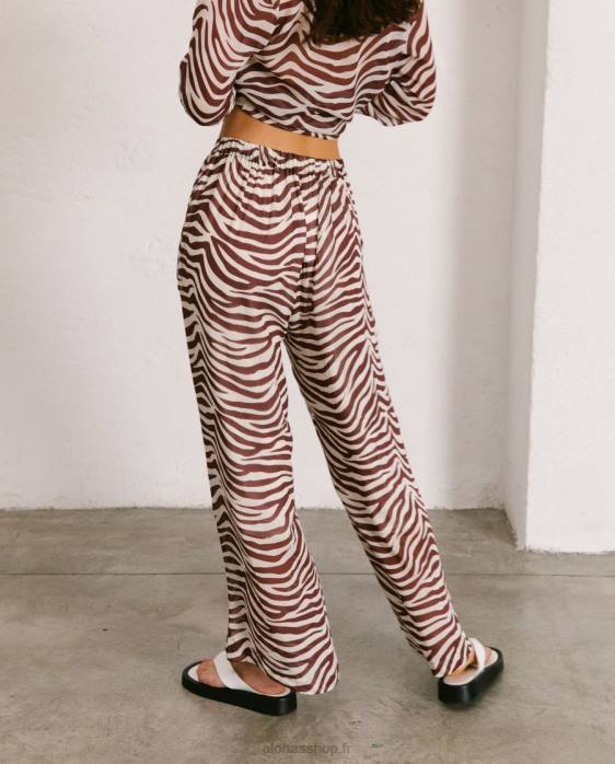 femmes noix de muscade safari P64N821 Alohas cliffhanger safari - pantalon marron et blanc