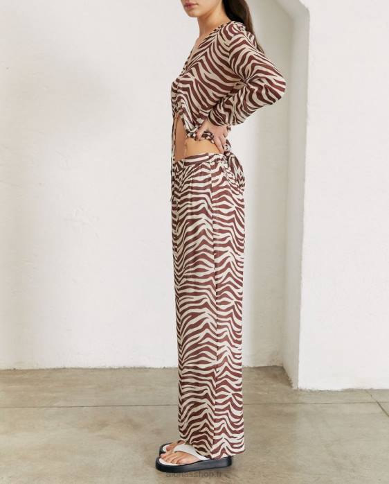 femmes noix de muscade safari P64N821 Alohas cliffhanger safari - pantalon marron et blanc
