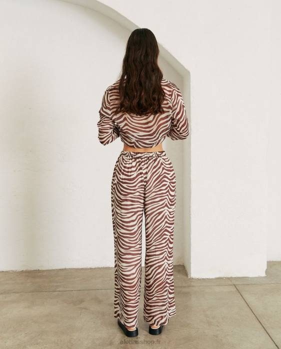 femmes noix de muscade safari P64N821 Alohas cliffhanger safari - pantalon marron et blanc