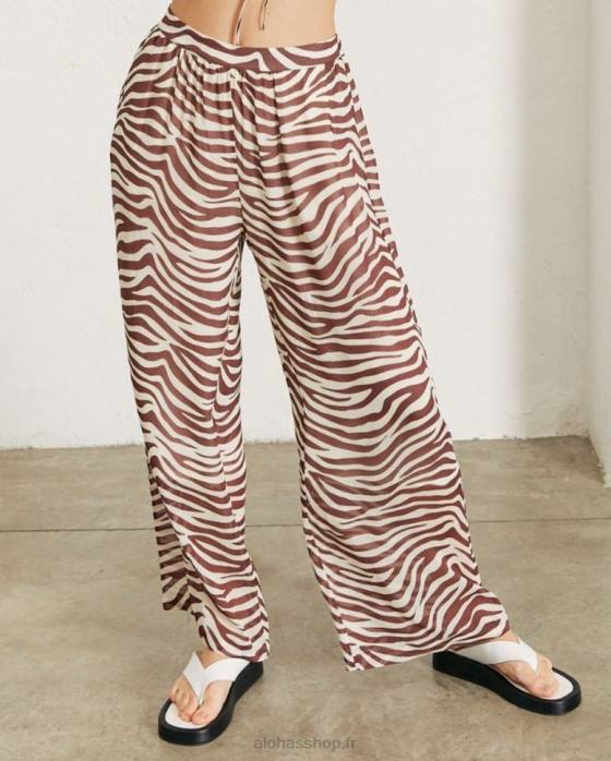 femmes noix de muscade safari P64N821 Alohas cliffhanger safari - pantalon marron et blanc