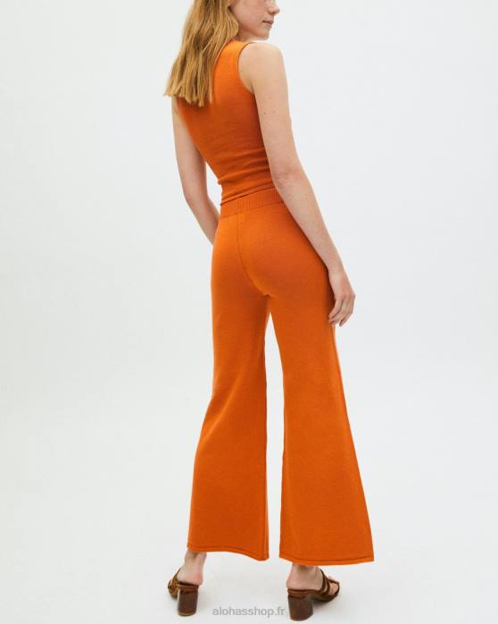 femmes orange clémentine P64N701 Alohas easy - pantalon large orange