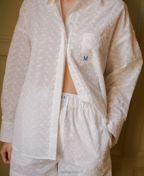 femmesP64N703 Alohas blanca - pantalon de pyjama blanc