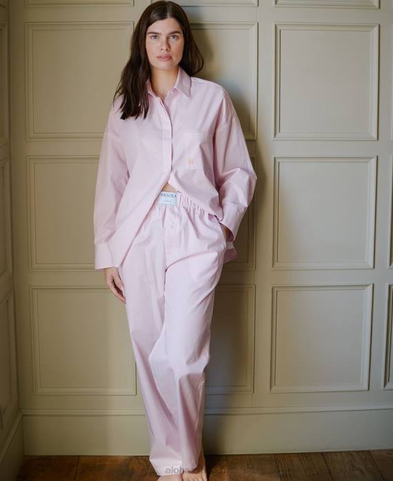 femmesP64N991 Alohas rose rayé - pantalon de pyjama rose