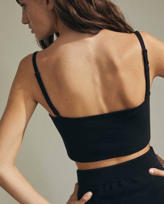 femmesP64N818 Alohas feux de la rampe - haut en tricot noir
