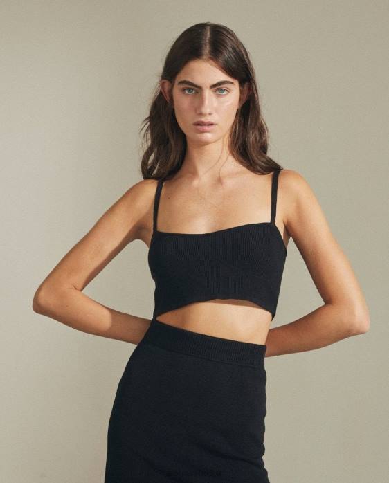 femmesP64N818 Alohas feux de la rampe - haut en tricot noir