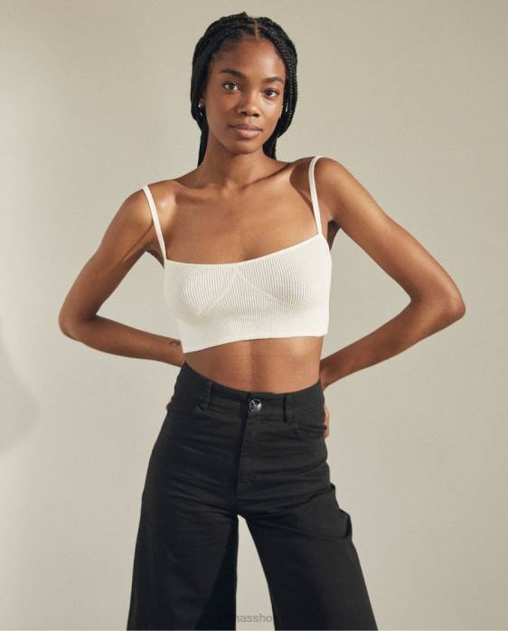 femmesP64N819 Alohas feux de la rampe - haut en maille blanc