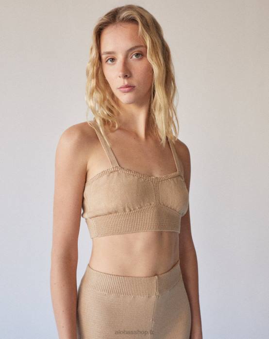 femmes beige amande grillée P64N812 Alohas charme - haut en maille beige