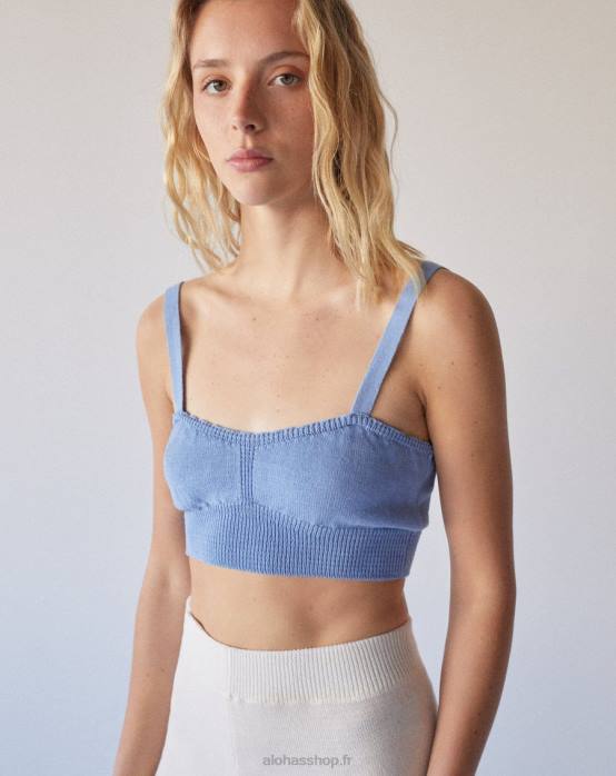 femmes bleuet P64N814 Alohas charme - haut en maille bleu