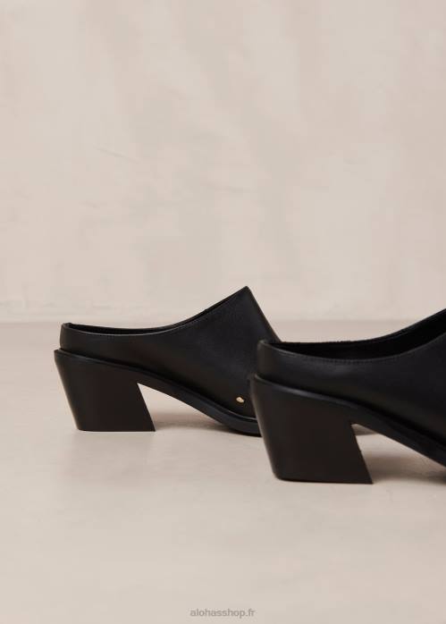 femmes noir P64N293 Alohas lorenzo - mules en cuir noir