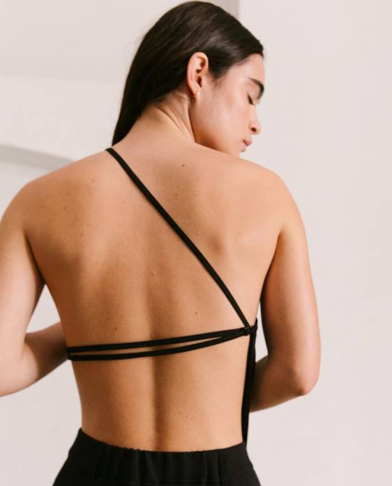 femmes noir P64N810 Alohas mélodrame - haut en coton noir