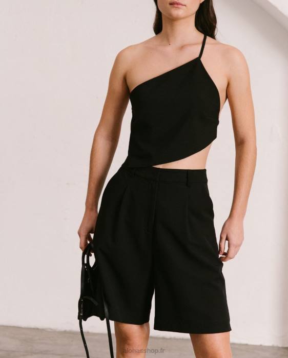 femmes noir P64N810 Alohas mélodrame - haut en coton noir