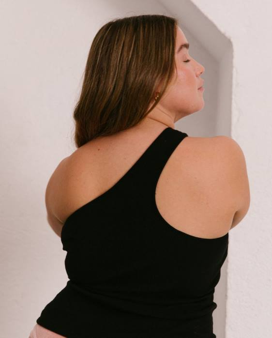femmes noir P64N848 Alohas cortado - haut en coton noir
