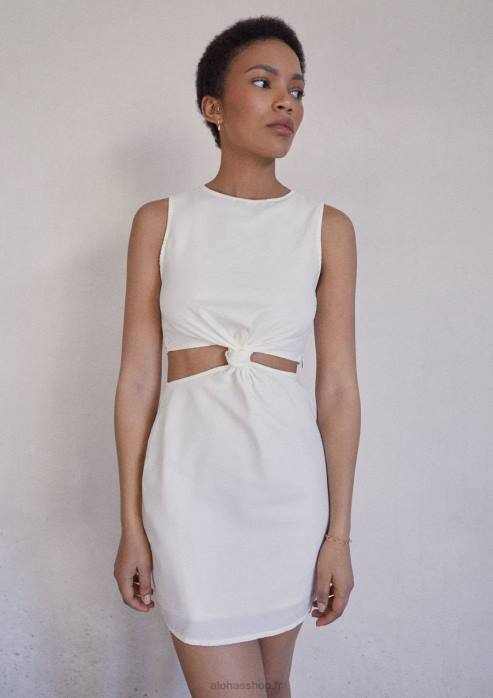 femmes blanc P64N910 Alohas dally - robe en coton blanc