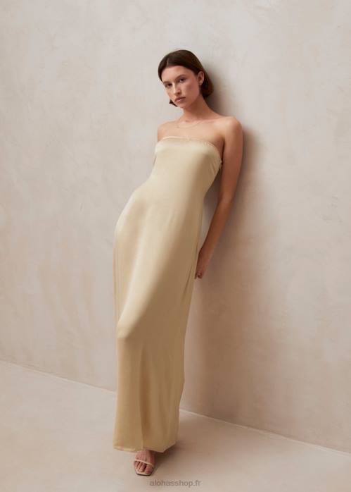 femmes crème P64N599 Alohas ilia - robe longue beige