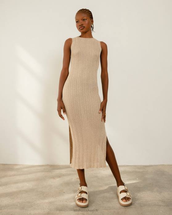 femmes ivoire scintillant P64N616 Alohas breezy glim - robe en maille blanche