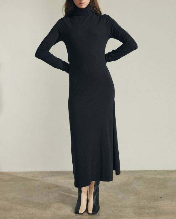 femmes noir P64N1006 Alohas breve - robe en coton noir