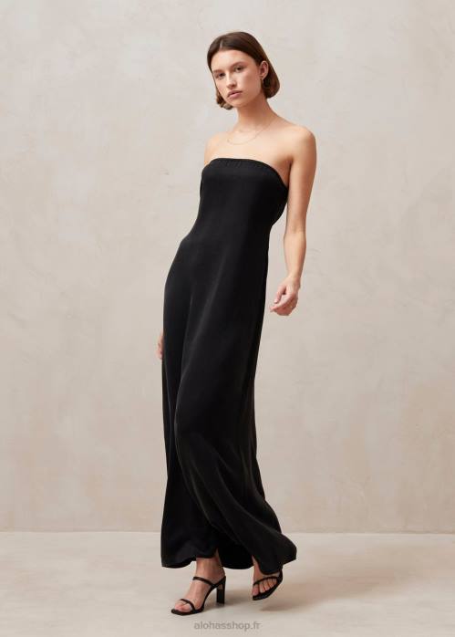 femmes noir P64N598 Alohas ilia - robe longue noire