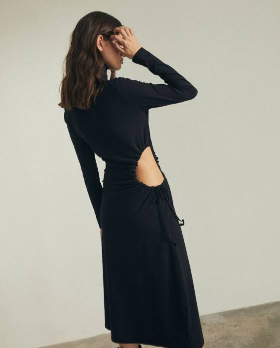 femmes noir P64N878 Alohas knockout - robe en coton noir