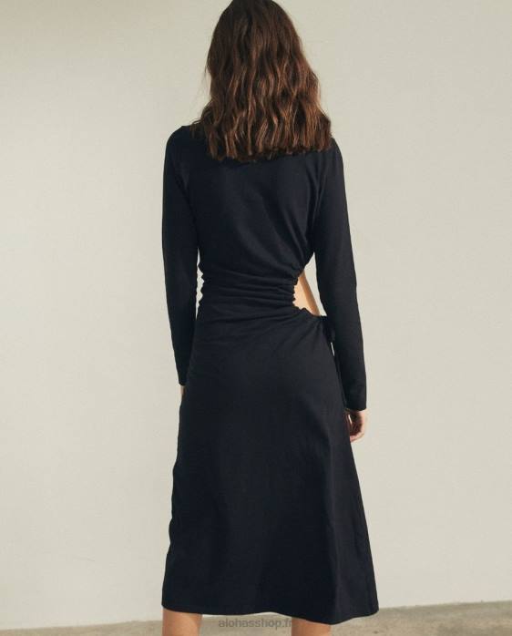 femmes noir P64N878 Alohas knockout - robe en coton noir
