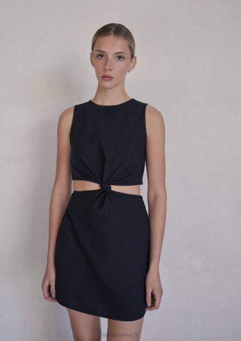 femmes noir P64N909 Alohas dally - robe ventre ouvert