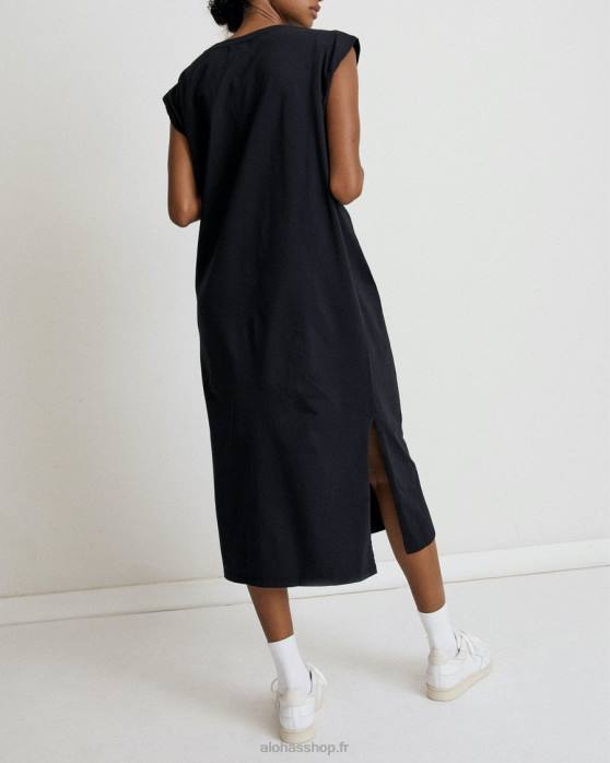 femmes noir P64N911 Alohas lossy - robe en coton noir