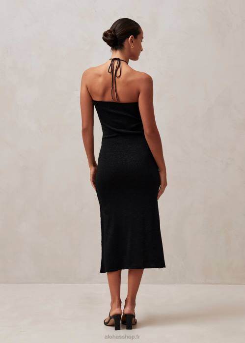 femmes noir brillant P64N803 Alohas dancefloor glim - robe en maille noire