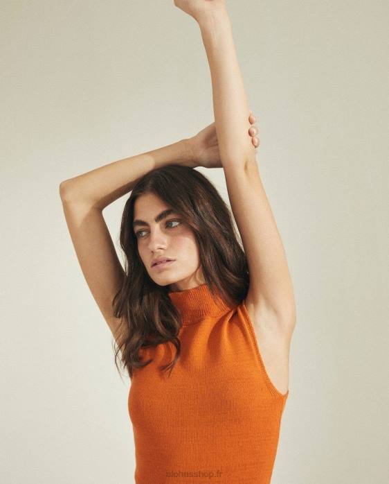 femmes orange clémentine P64N667 Alohas idole - robe ajustée orange