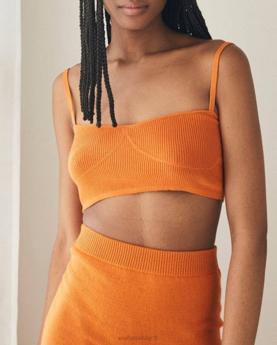 femmes orange clémentine P64N799 Alohas promo - jupe en maille de coton orange